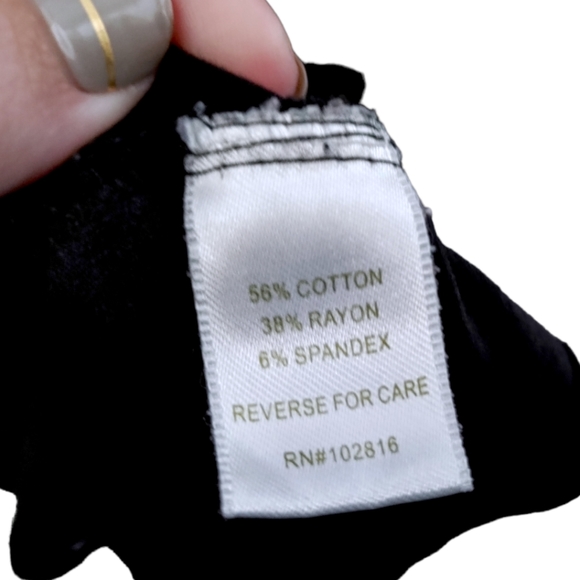 Garnet Hill Black Quarter Sleeve Knee Length Jersey Dress Women's Size Medium M - Picture 5 of 5